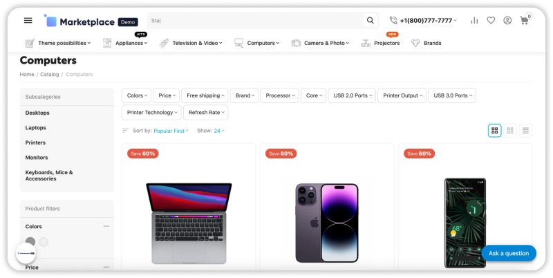cs-cart category page