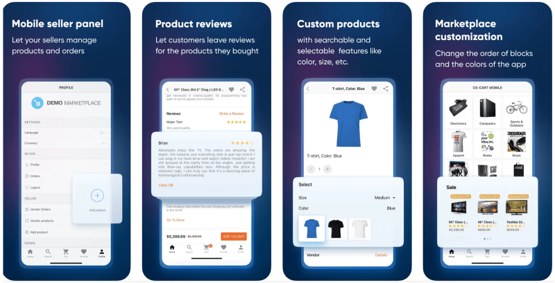 CS-Cart's mobile app