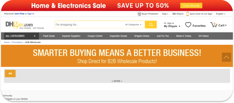 DHgate Wholesale B2B Platform